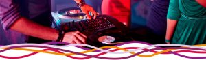 DJ playing records at a John Godber Centre disco