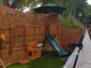 Tiny Tots outdoor play area at the John Godber Centre