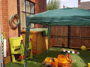 Tiny Tots outdoor play area at the John Godber Centre