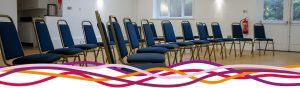 The Byron Suite room set with chairs at the John Godber Centre, Hucknall