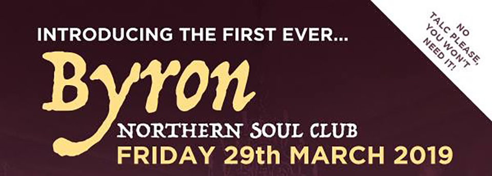 Byron Northern Soul Club poster header