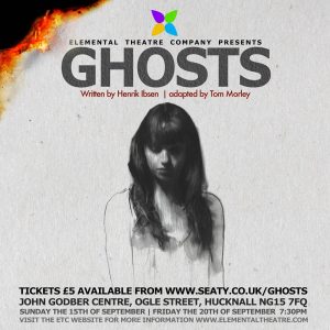 Elemental Theatre Company 'Ghosts' event poster 2019