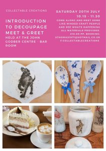 Collectable Creations Introduction to Decoupage meet & greet event 2019 poster