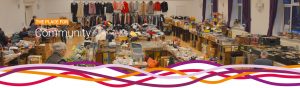 The monthly Hucknall Jumble Sale at the John Godber Centre, Hucknall, Nottinghamshire