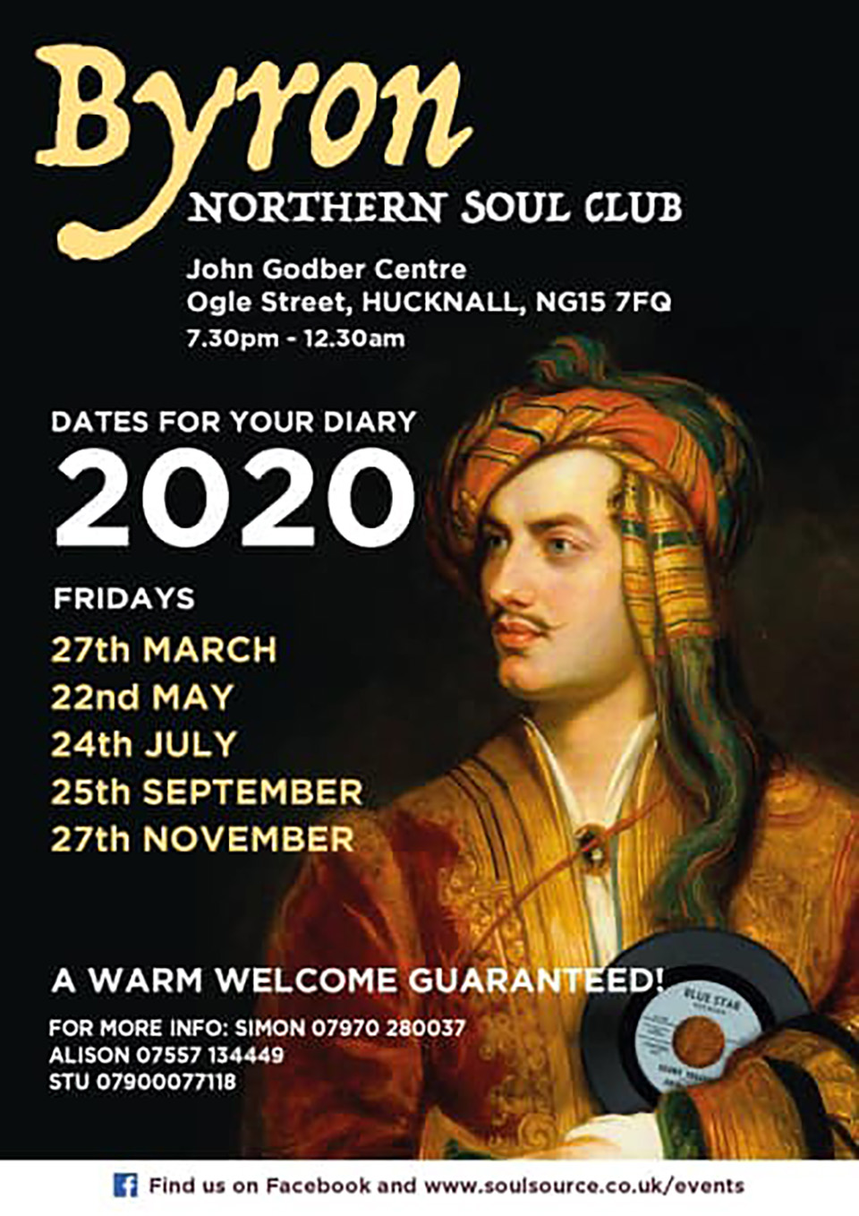 Byron Northern Soul Club event dates 2020