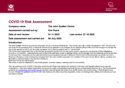 JGC Covid-19 Risk Assessment
