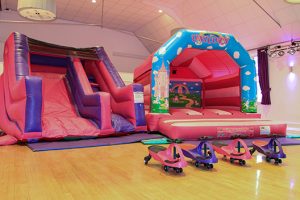 Bouncy Castles in the Portland main hall room