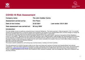 John Godber Centre Covid-19 Risk Assessment 5th January 2021