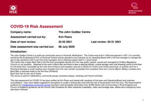 John Godber Centre Covid-19 Risk Assessment 5th January 2021