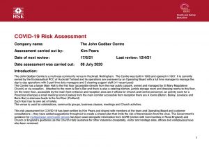 John Godber Centre Covid-19 Risk Assessment 12th April 2021