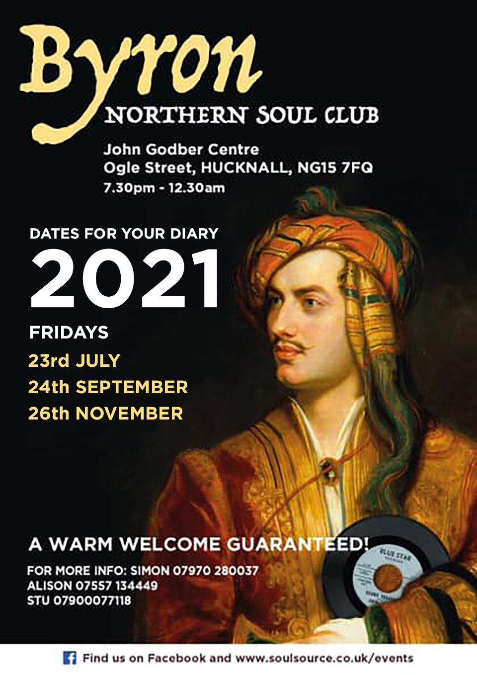 Byron Northern Soul Club event dates 2021