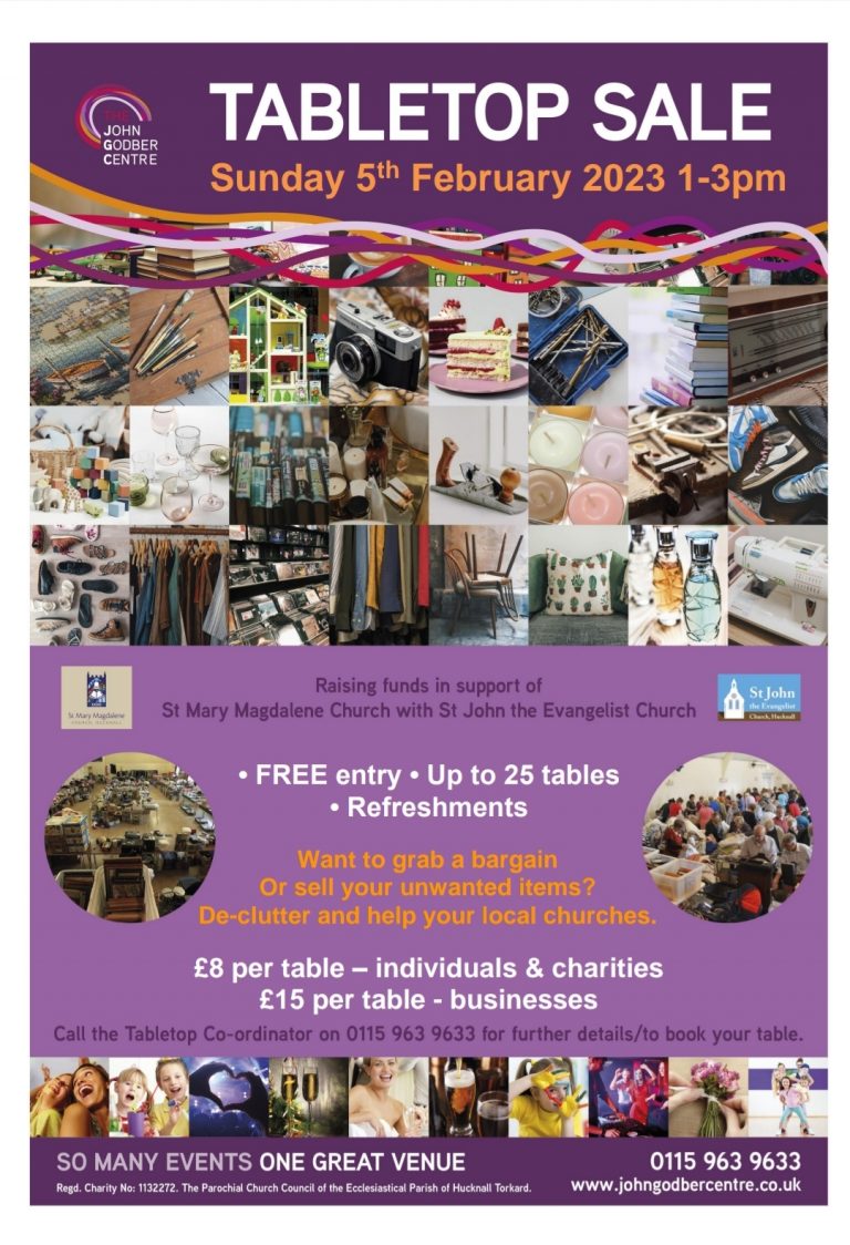 Table Top Sale for St Mary Magdalene & St Johns Churches The John
