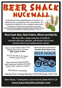 Beer Shack Hucknall advertisement