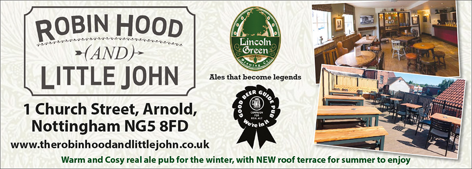 Robin Hood and Little John pub Arnold advertisement