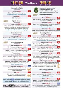 Beer list page 2 at the Hucknall Beer Festival 2024
