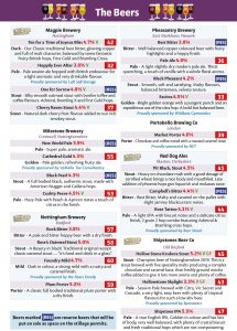 Beer list page 3 at the Hucknall Beer Festival 2024