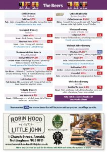 Beer list page 4 at the Hucknall Beer Festival 2024