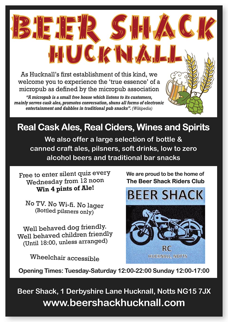 Beer Shack Hucknall sponsor ad