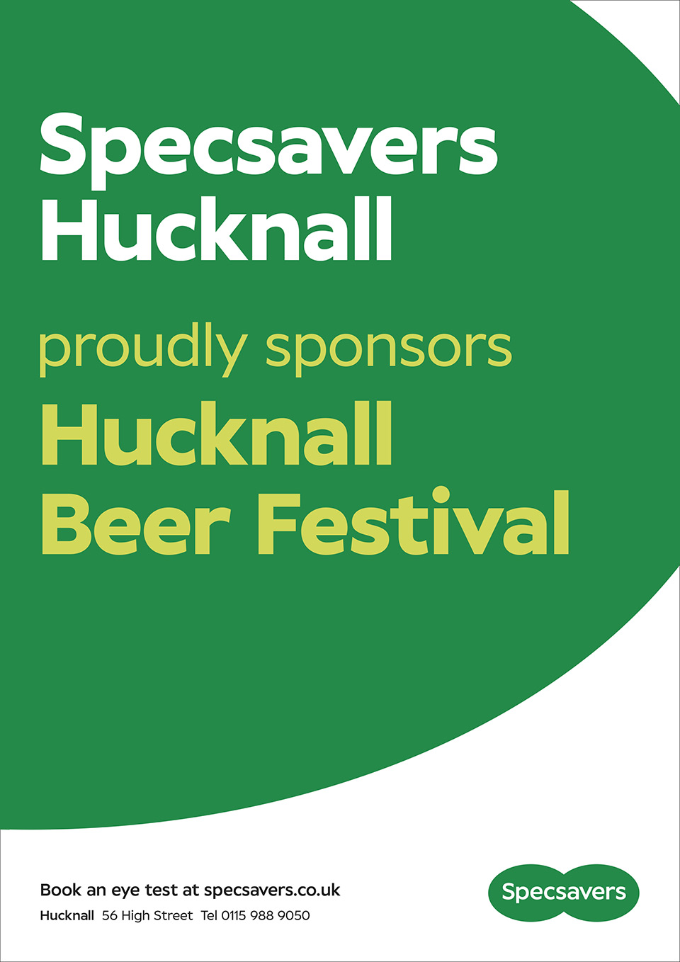 Specsavers Hucknall sponsor ad
