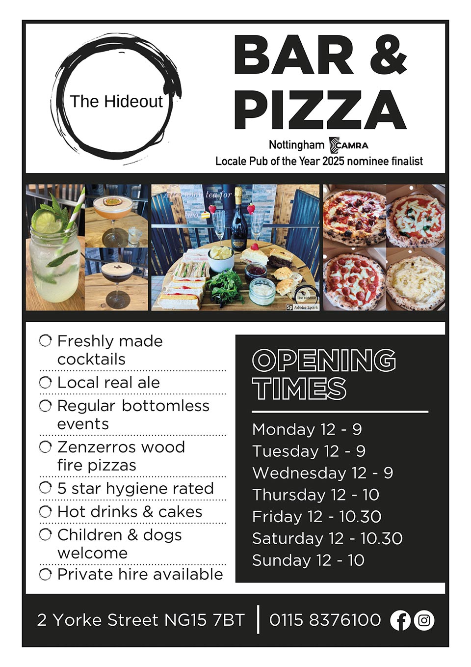 The Hideout Hucknall sponsor ad